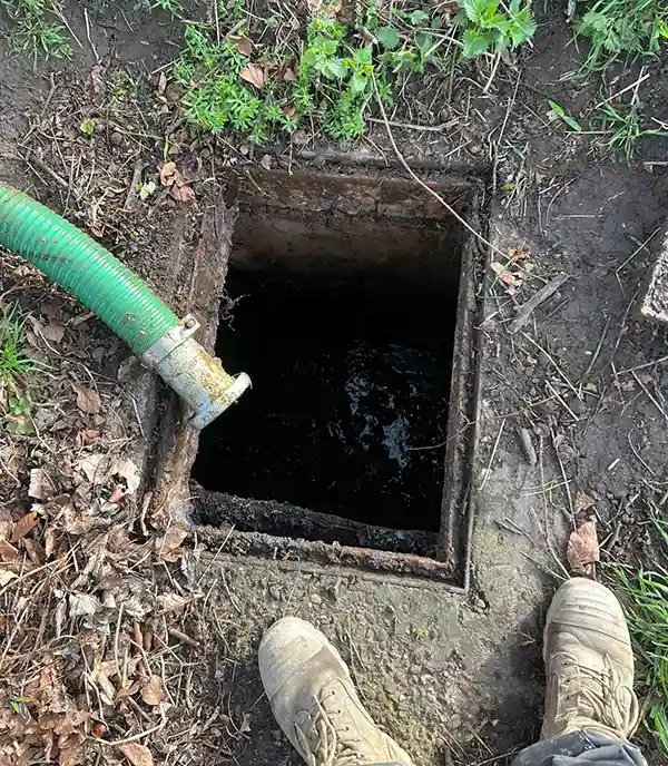Sewage treatment plant emptying